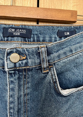 Midi Boy Kadın Mavi Denim Kot Pantolon - Görsel 2