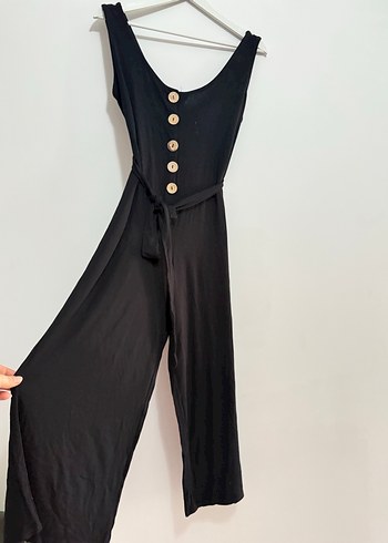 Siyah Düğmeli Uzun Tulum - Görsel 2