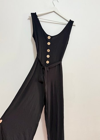 Siyah Düğmeli Uzun Tulum - Görsel 3