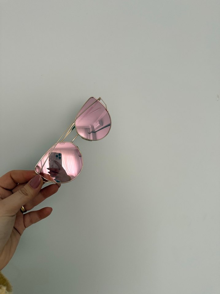 Şeffaf Pembe Kadın Güneş Gözlüğü - Görsel 2
