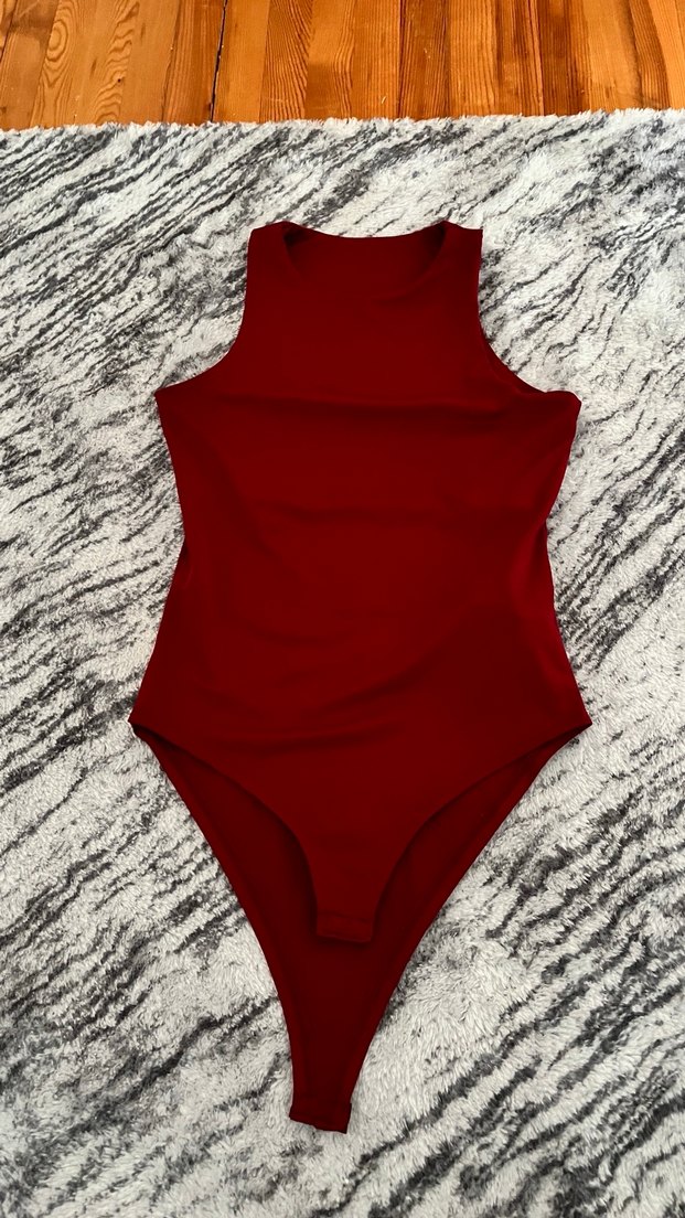 Bordo Kadın Kolsuz Fitted Mayo - Görsel 2