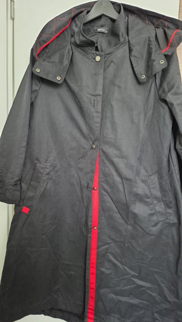 Siyah Kuşaklı Uzun Hamile Kabanı - Görsel 2