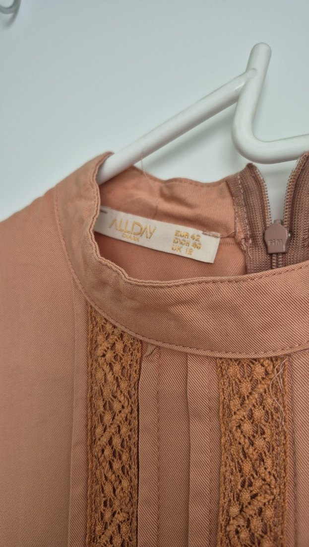 Bej Uzun Kollu Bohem Nakışlı Tunik - Görsel 3