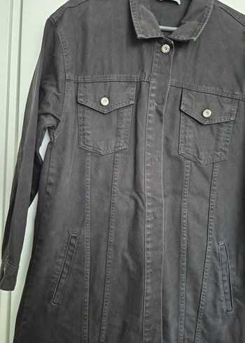 Siyah Düğmeli Kadın Denim Ceket - Görsel 3