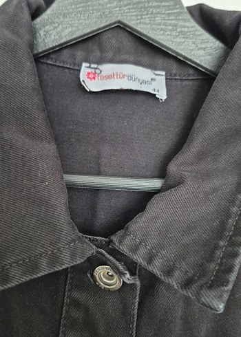 Siyah Düğmeli Kadın Denim Ceket - Görsel 4