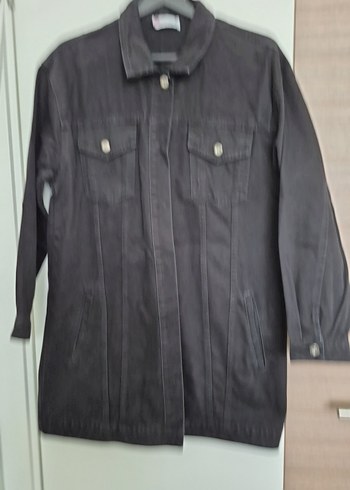 Siyah Düğmeli Kadın Denim Ceket - Görsel 7