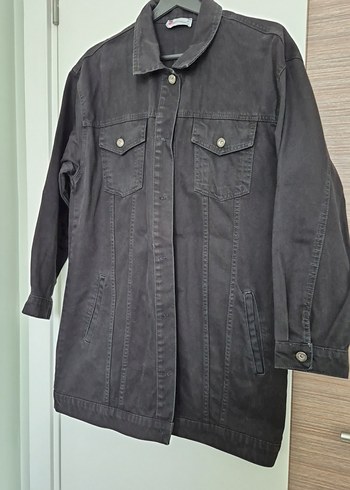 Siyah Düğmeli Kadın Denim Ceket - Görsel 2