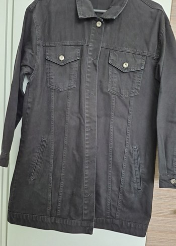 Siyah Düğmeli Kadın Denim Ceket - Görsel 5