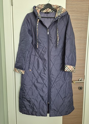 Gri Kapüşonlu Uzun Fermuarlı Kadın Ceket - Görsel 5