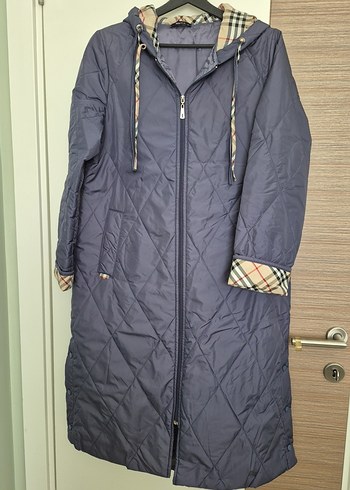 Gri Kapüşonlu Uzun Fermuarlı Kadın Ceket - Görsel 6