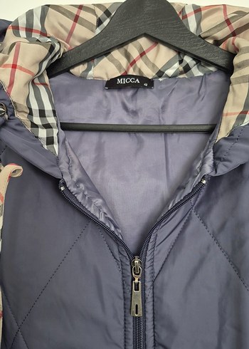 Gri Kapüşonlu Uzun Fermuarlı Kadın Ceket - Görsel 3