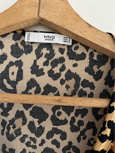 m Beden kahverengi Renk Mango leopar desenli elbise