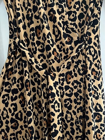 m Beden Mango leopar desenli elbise