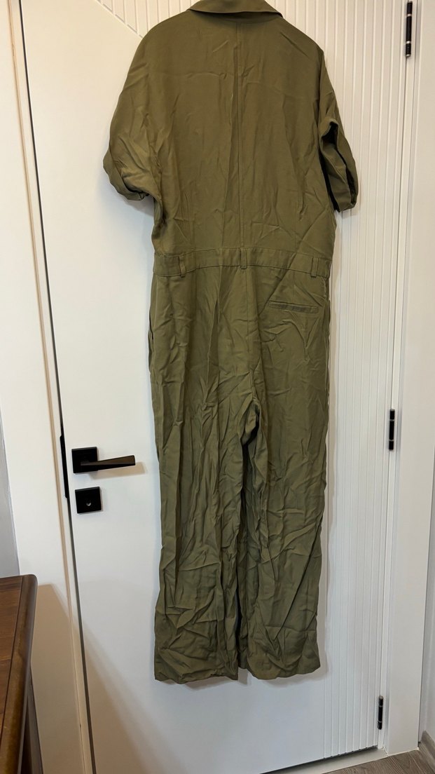 Kadın Keten Haki Uzun Tulum - Görsel 4