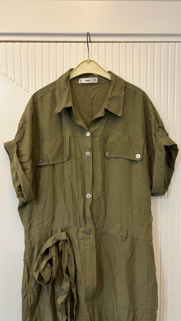 Kadın Keten Haki Uzun Tulum - Görsel 2