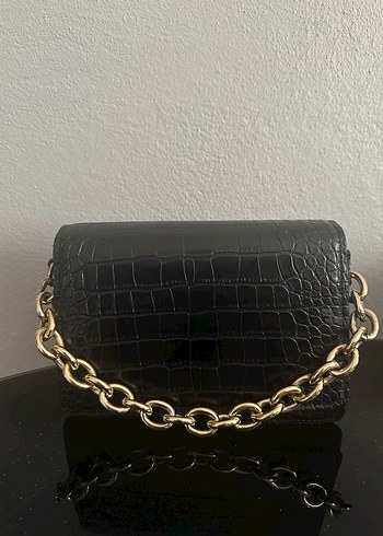 Yılan Desenli Zincir Detaylı Kadın El Çantası - Görsel 2