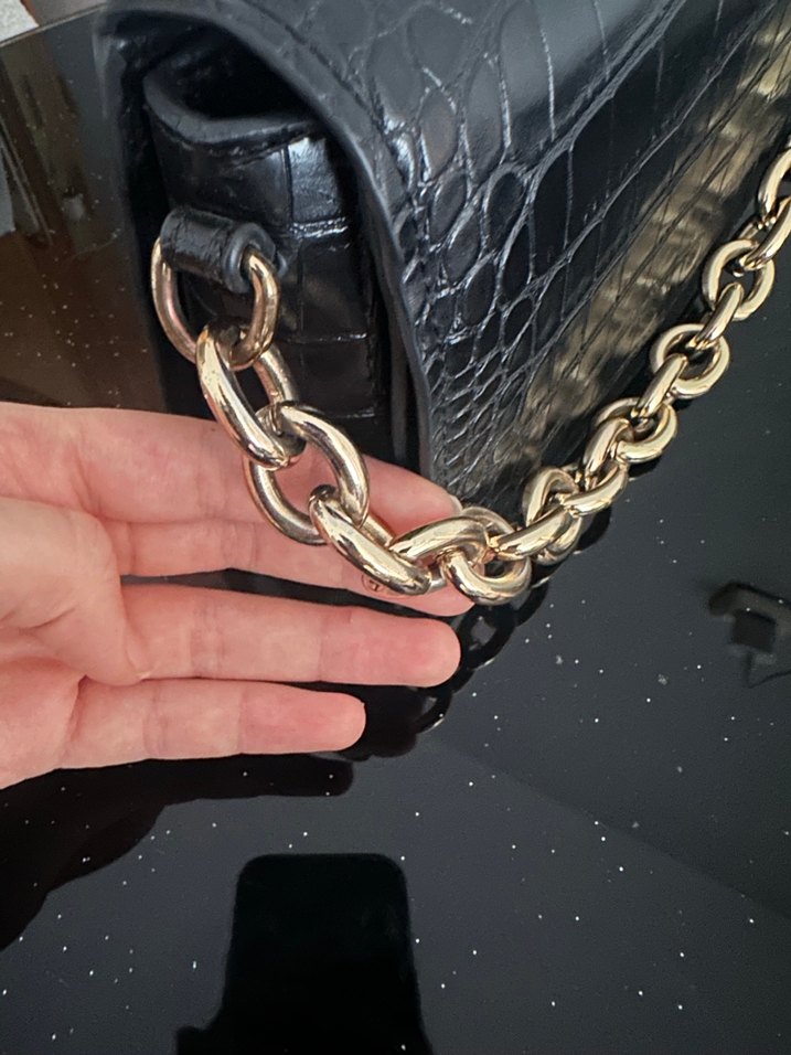 Yılan Desenli Zincir Detaylı Kadın El Çantası - Görsel 4