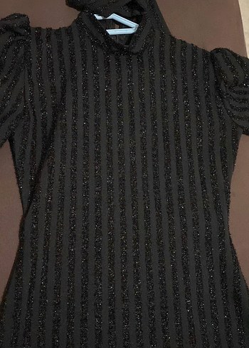 Siyah Uzun Kollu Drapeli Uzun Elbise - Görsel 4