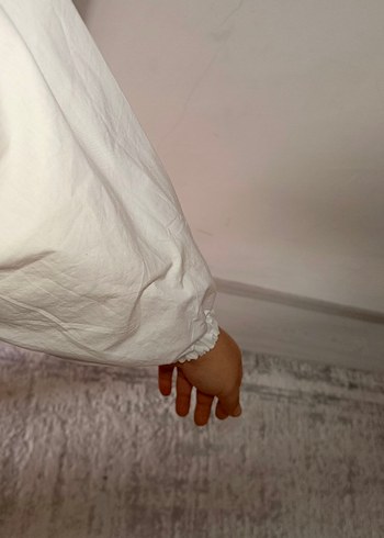 44 Beden beyaz Renk Düğmeli Beyaz Midi Hamile Ceketi