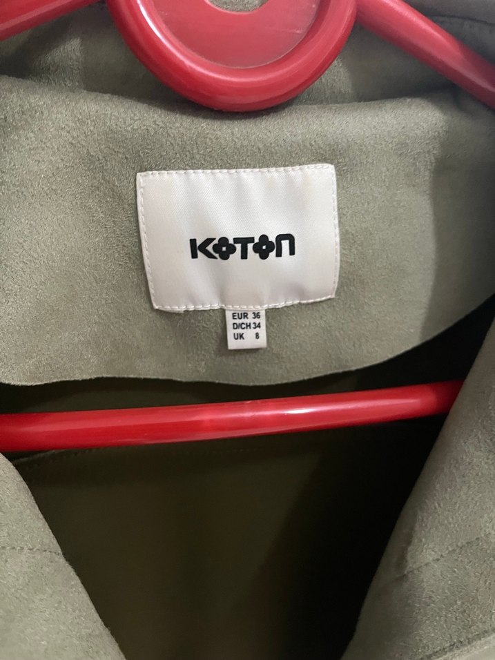 Koton Yeşil Kadın Süet Düğmeli Ceket - Görsel 3