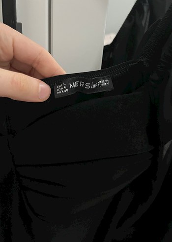 Uzun Kollu Siyah Midi Elbise - Görsel 5