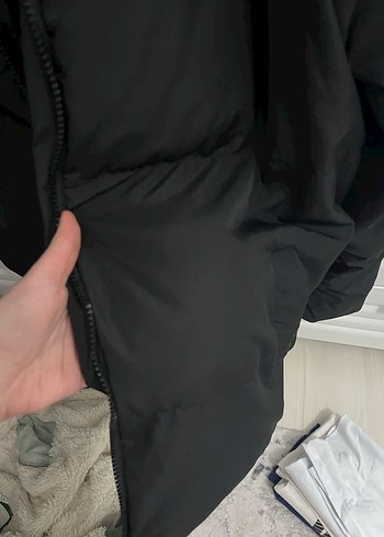 Siyah Kadın Midi Boy Sıcak Mont - Görsel 4