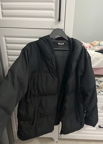 Siyah Kadın Midi Boy Sıcak Mont - Görsel 2