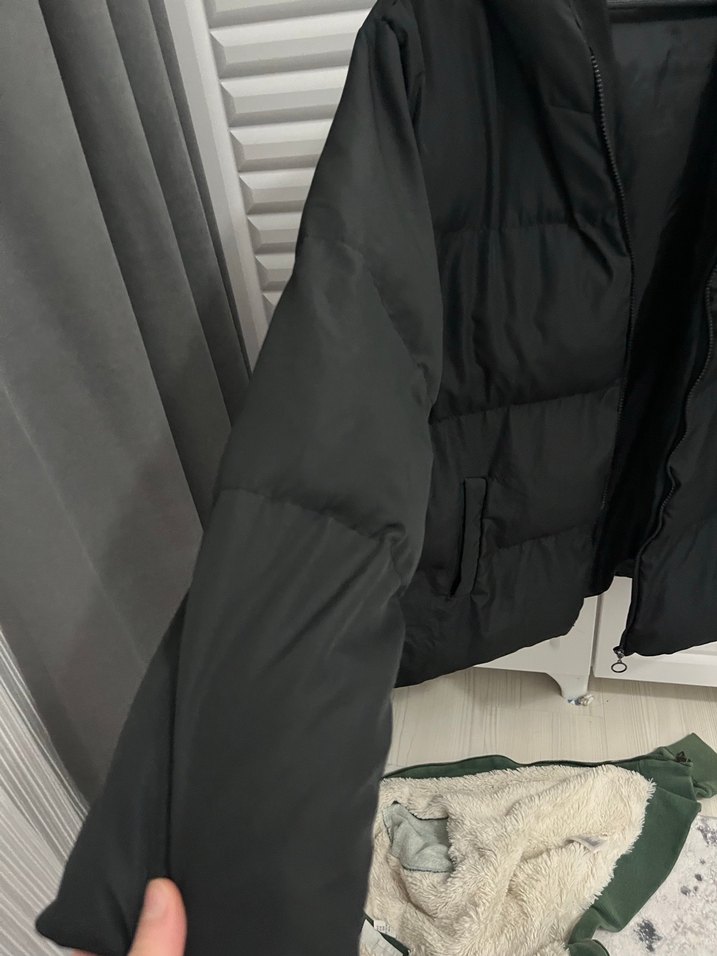 Siyah Kadın Midi Boy Sıcak Mont - Görsel 3