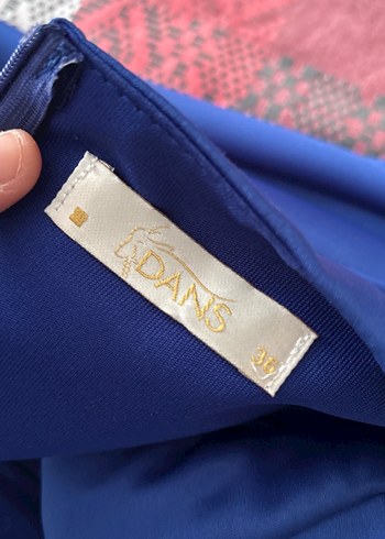 Lacivert Drapeli Uzun Abiye Elbise - Görsel 4