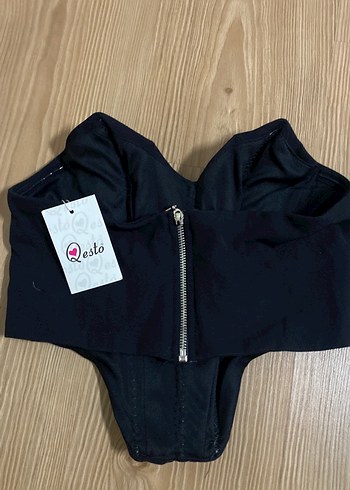 Siyah Straplez Mini Göğüs Korsesi - Görsel 3
