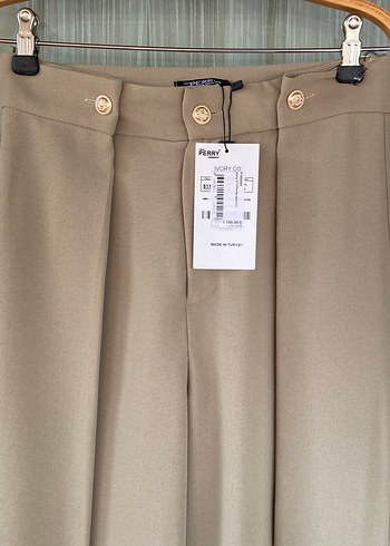 Bej Midi Kadın Kumaş Pantolon - Görsel 2