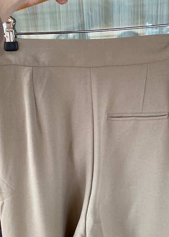 Bej Midi Kadın Kumaş Pantolon - Görsel 3