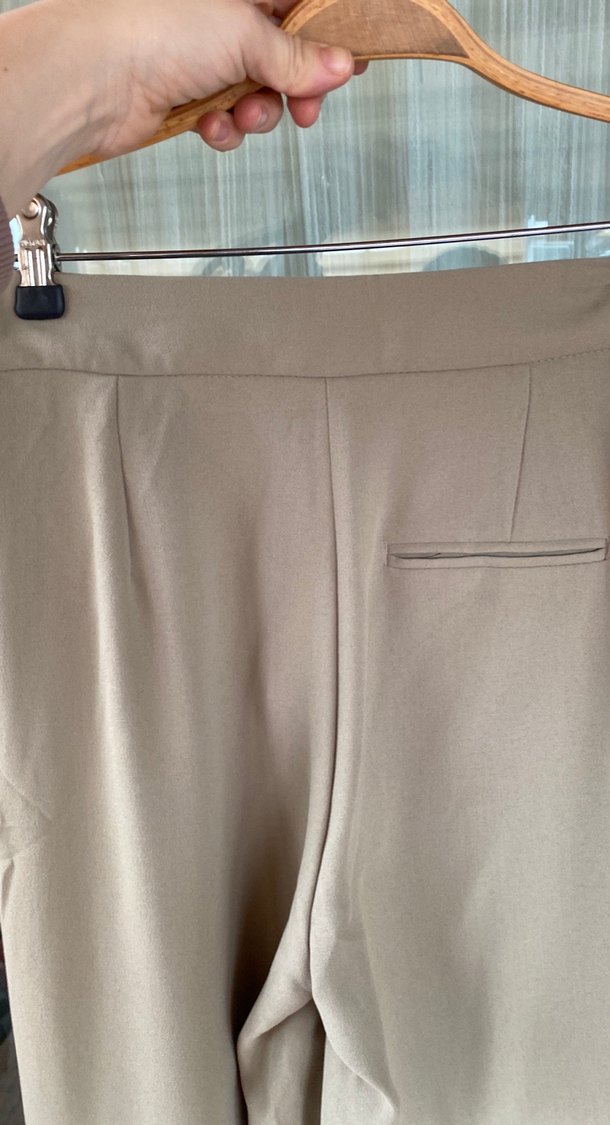 Bej Midi Kadın Kumaş Pantolon - Görsel 3
