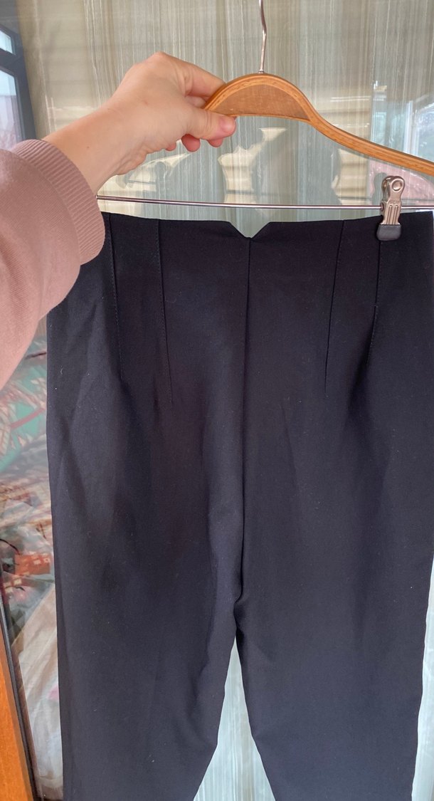 Siyah Pilili Kadın Kumaş Pantolon - Görsel 3