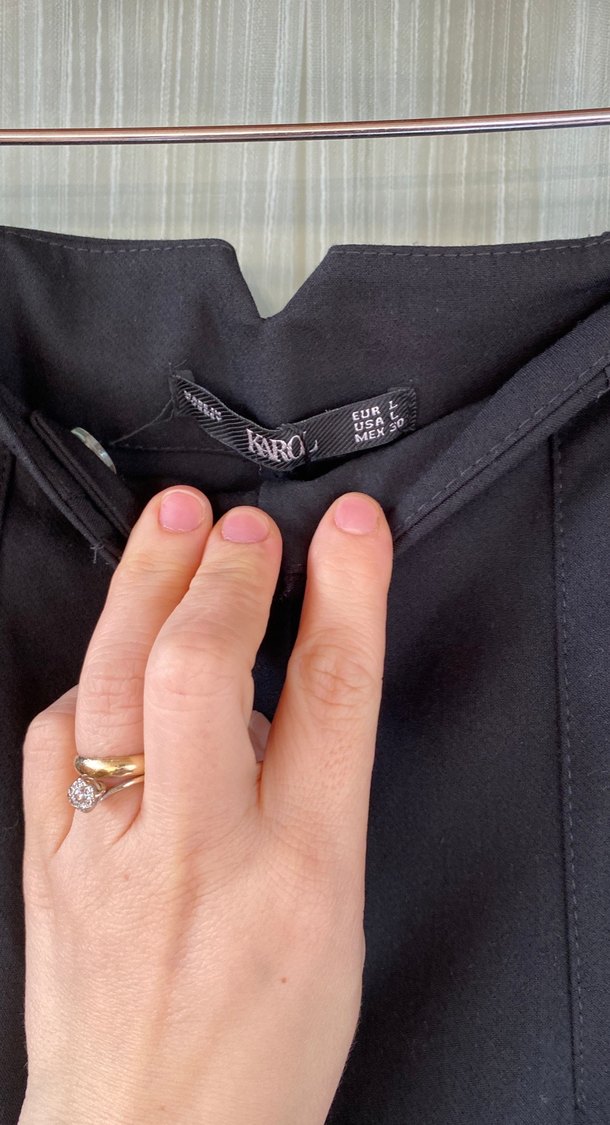 Siyah Pilili Kadın Kumaş Pantolon - Görsel 4