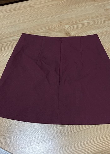 Bordo Kadın Midi Mini Etek - Görsel 3