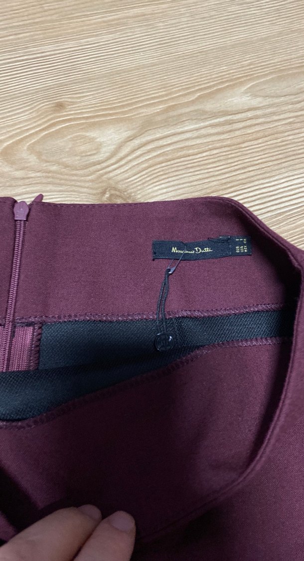 Bordo Kadın Midi Mini Etek - Görsel 2