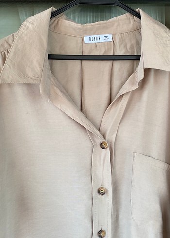 Bej Düğmeli Kadın Gömlek - Görsel 2