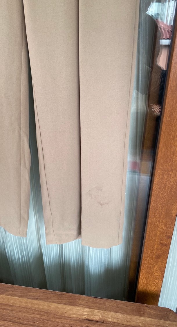 Bej Regular Fit Piliseli Kumaş Pantolon - Görsel 3