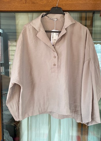 Bej Düğmeli Kadın Gömlek - Görsel 2