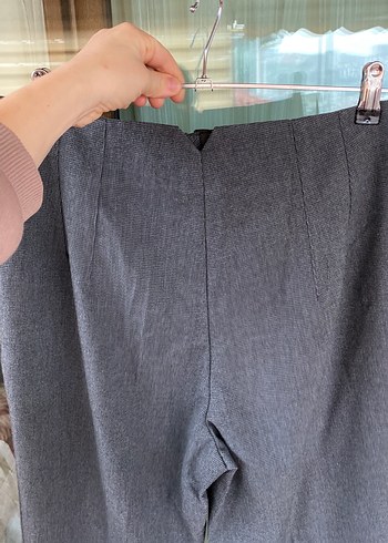 Gri Pilili Kadın Kumaş Pantolon - Görsel 3