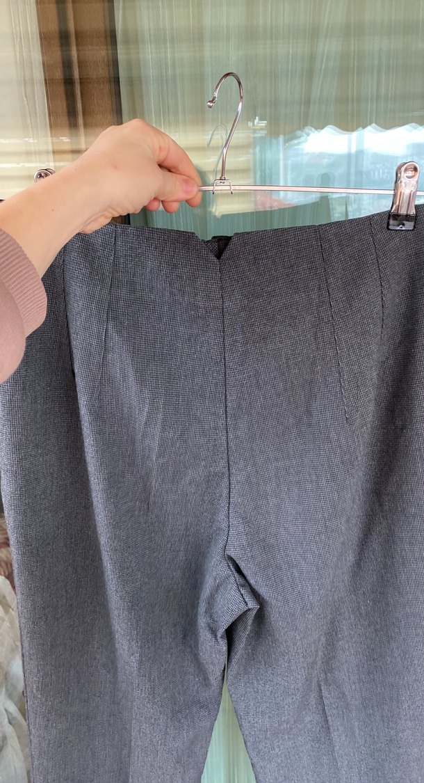 Gri Pilili Kadın Kumaş Pantolon - Görsel 3