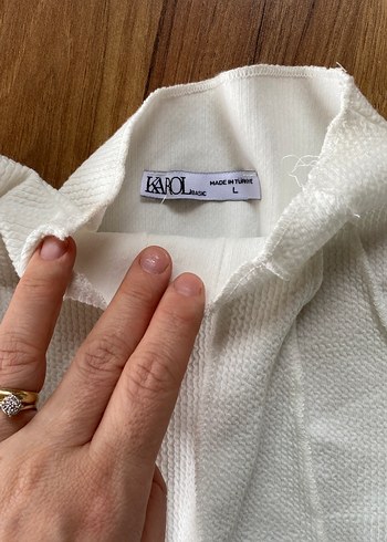 Beyaz Kadın, Pileli, Uzun Kollu - Görsel 3