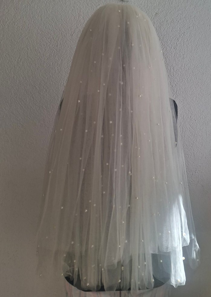 Pronovias Vintage Kısa Beyaz Duvak — görsel 3/4