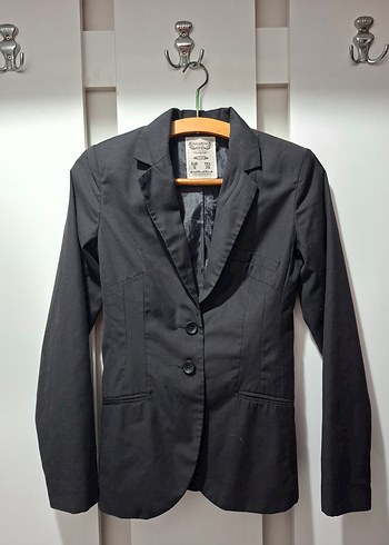 Pull and Bear Dugmeli Siyah Kadin Blazer Ceket