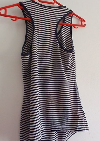 Düğmeli V Yakalı Çizgili Hamile Bluz - Görsel 2