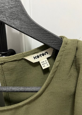 Kadın Haki Keten Basic Bluz - Görsel 3