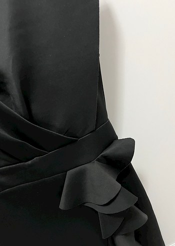 Siyah V Yakalı Kolsuz Mini Elbise - Görsel 2
