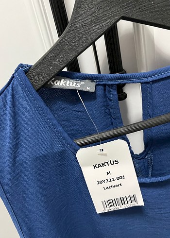 Lacivert Kolsuz Midi Keten Kadın Yelek - Görsel 3