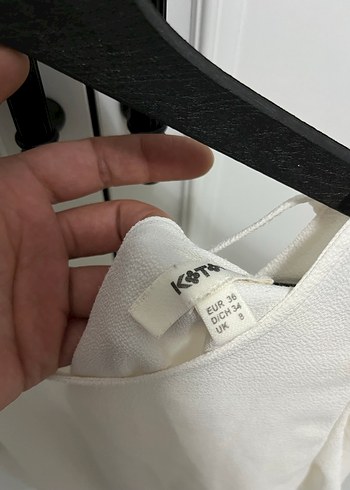 Beyaz Keten Volanlı Kadın Bluz - Görsel 3